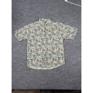 Summa Men's Silk Blend Hawaiian Shirt Size L‎ Palm Tree Scenic